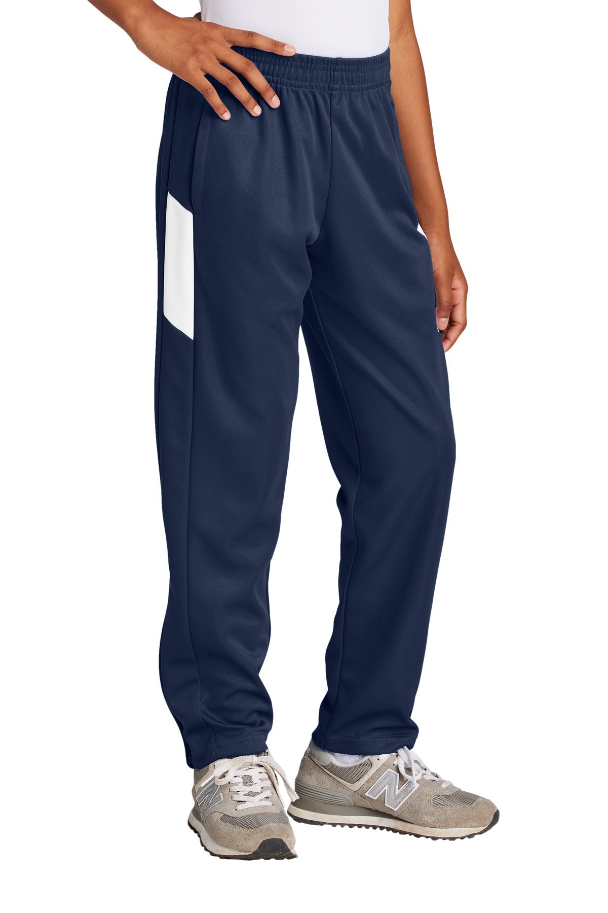 Sport-Tek Youth Travel Pant YPST800 True Navy/ White