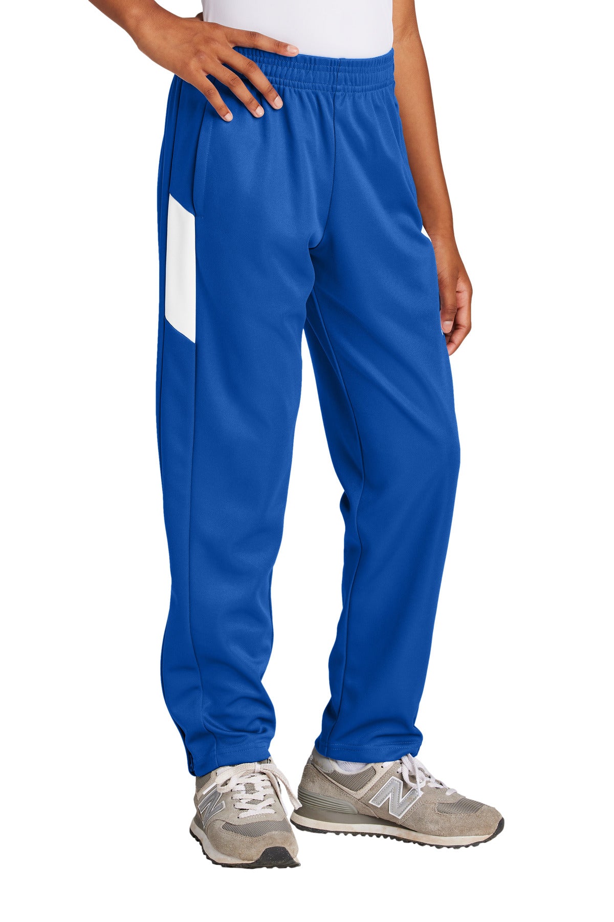 Sport-Tek Youth Travel Pant YPST800 True Royal/ White