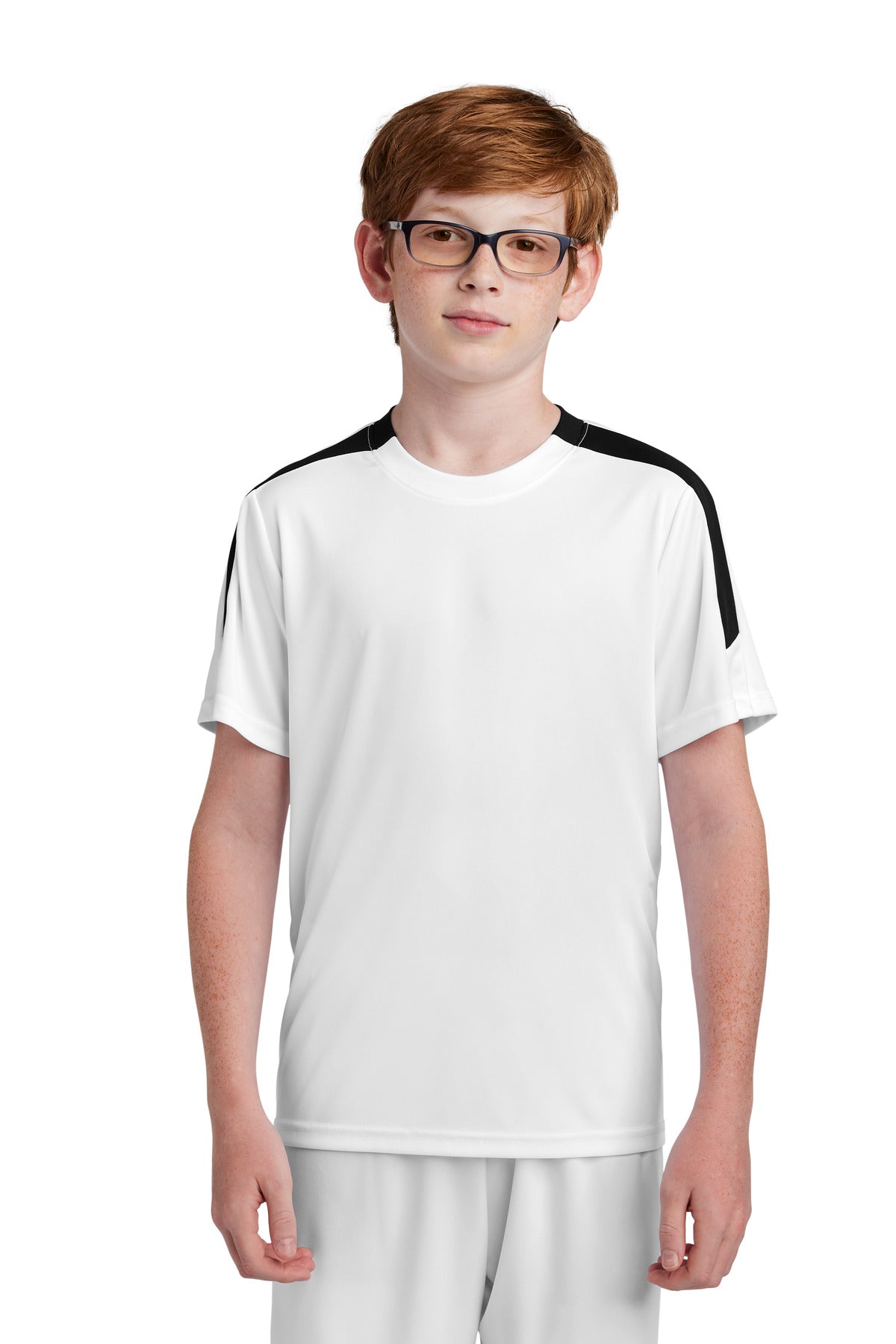 Sport-Tek Youth Competitor United Crew YST100 White/ Black