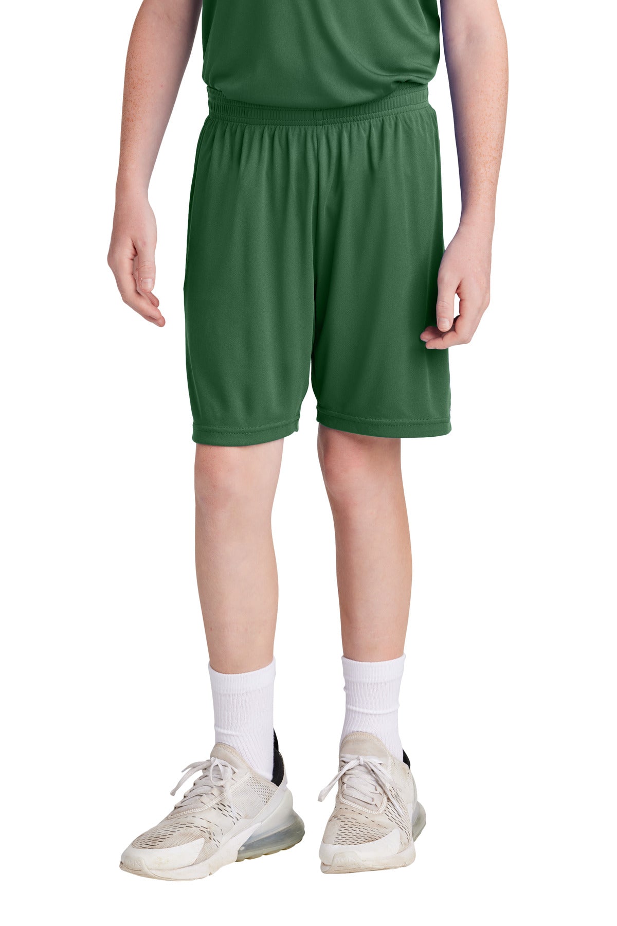 Sport-Tek Youth Competitor United 5 Short YST103 Forest Green/ White
