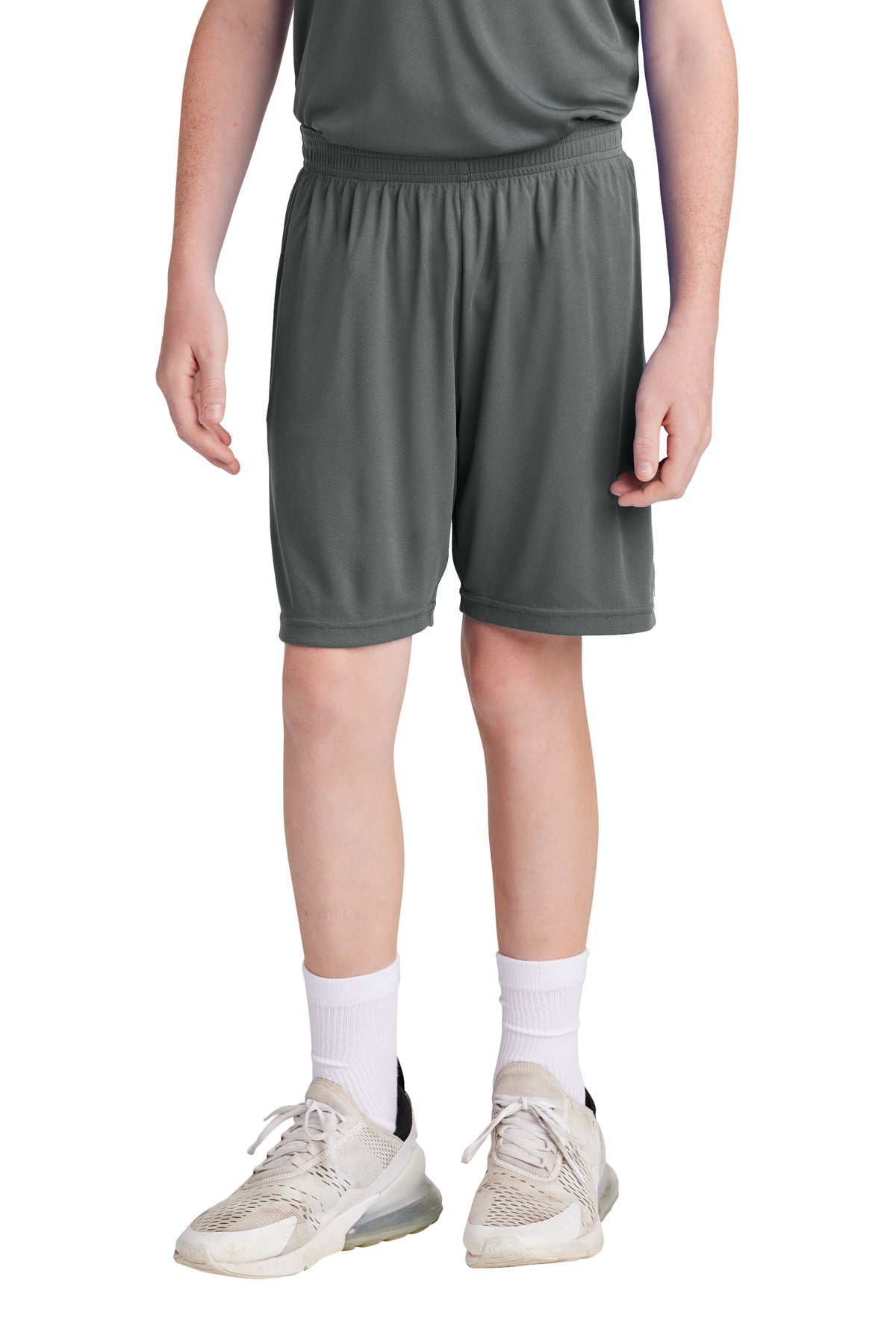 Sport-Tek Youth Competitor United 5 Short YST103 Iron Grey/ White