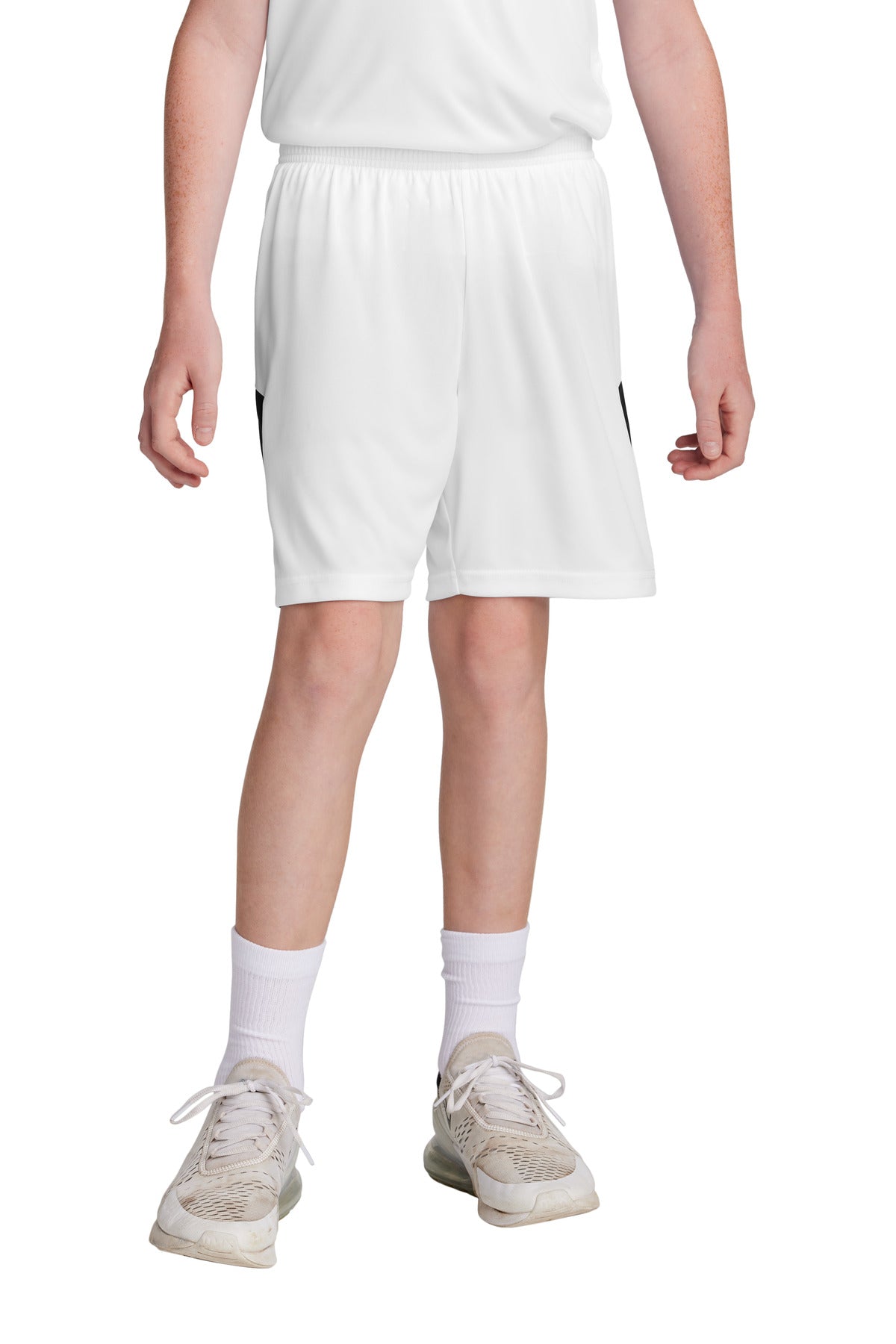 Sport-Tek Youth Competitor United 5 Short YST103 White/ Black