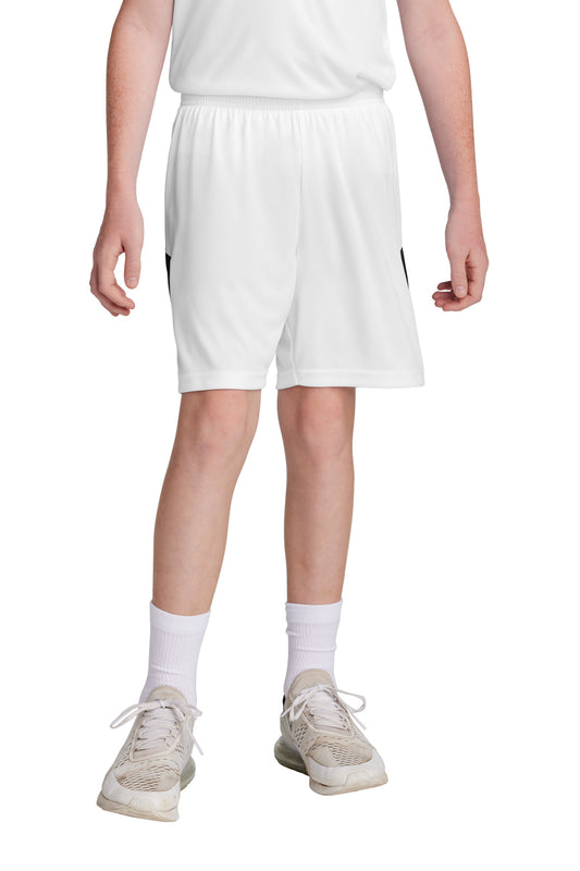 Sport-Tek Youth Competitor United 5 Short YST103 White/ Black