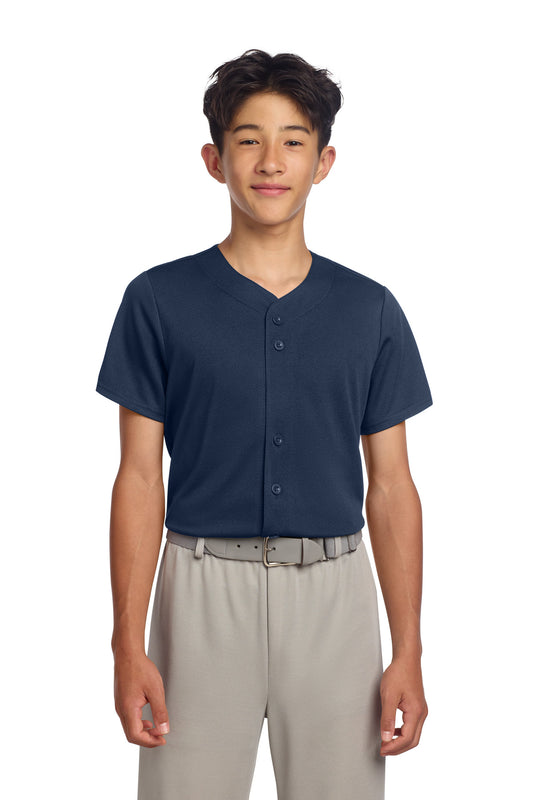 Sport-Tek Youth PosiCharge Tough Mesh Full-Button Jersey YST220 True Navy