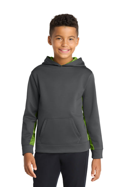Sport-Tek Youth Sport-Wick CamoHex Fleece Colorblock Hooded Pullover YST239