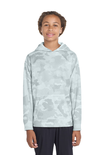 Sport-Tek Youth Sport-Wick CamoHex Fleece Hooded Pullover YST240