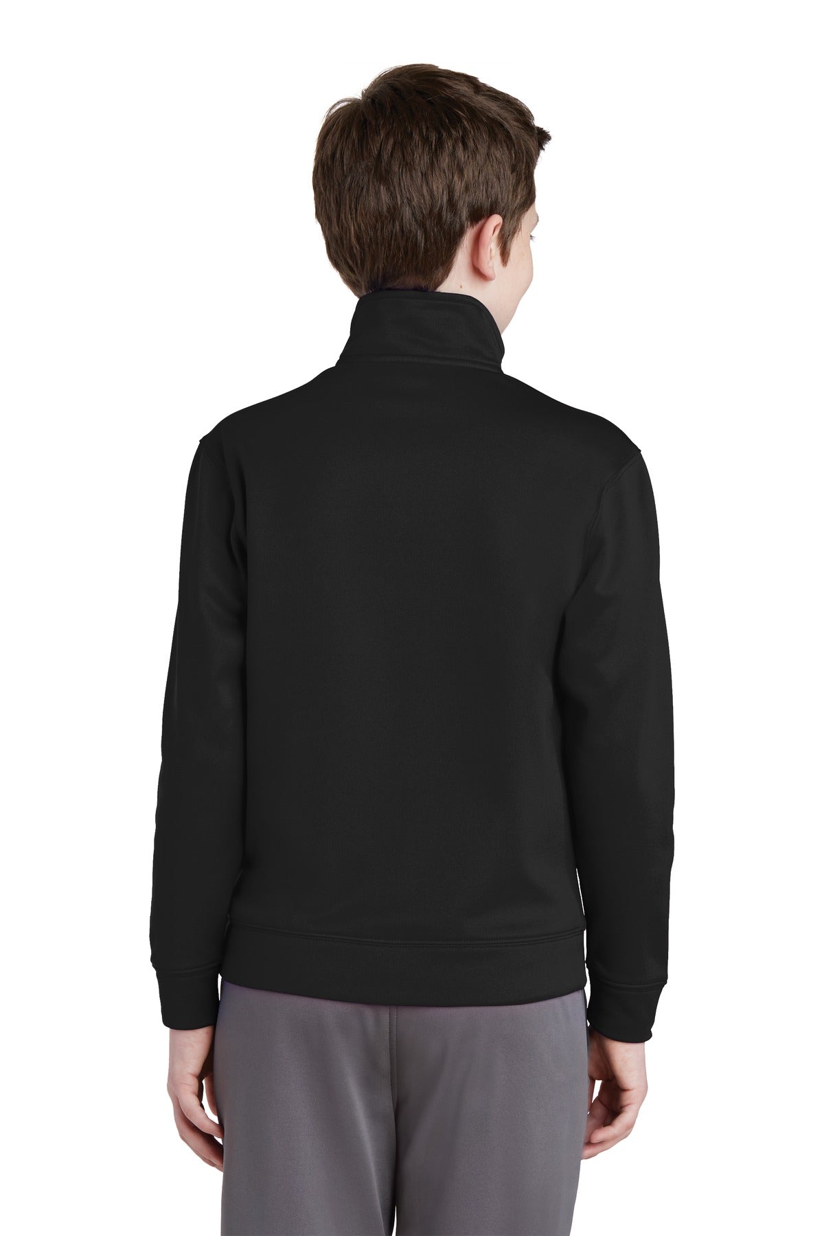 Sport-Tek Youth Sport-Wick Fleece Full-Zip Jacket.  YST241 Black