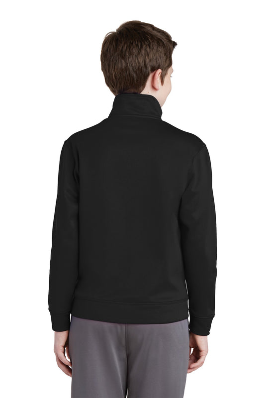 Sport-Tek Youth Sport-Wick Fleece Full-Zip Jacket.  YST241 Black