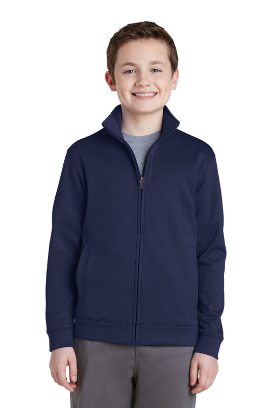 Sport-Tek Youth Sport-Wick Fleece Full-Zip Jacket.  YST241 Navy