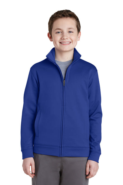 Sport-Tek Youth Sport-Wick Fleece Full-Zip Jacket.  YST241 True Royal