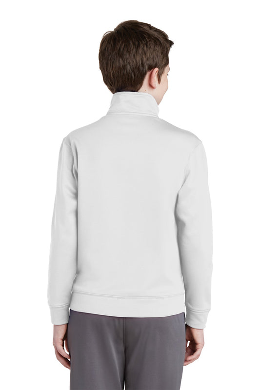 Sport-Tek Youth Sport-Wick Fleece Full-Zip Jacket.  YST241 White
