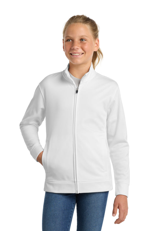 Sport-Tek Youth Sport-Wick Fleece Full-Zip Jacket YST241 White