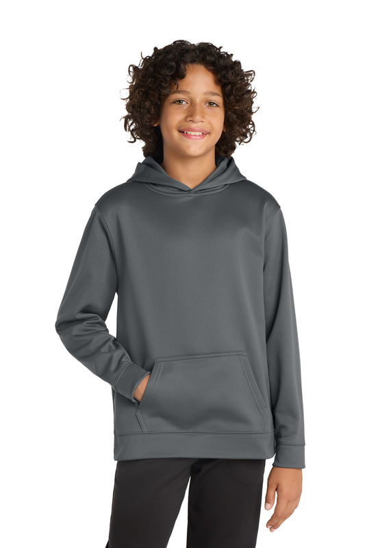Sport-Tek Youth Sport-Wick Fleece Hooded Pullover YST244 Dark Smoke Grey