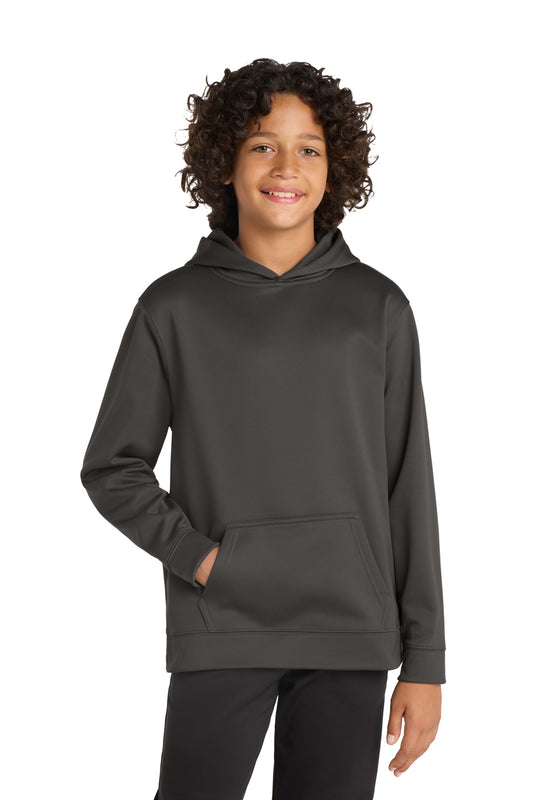 Sport-Tek Youth Sport-Wick Fleece Hooded Pullover YST244 Iron Grey