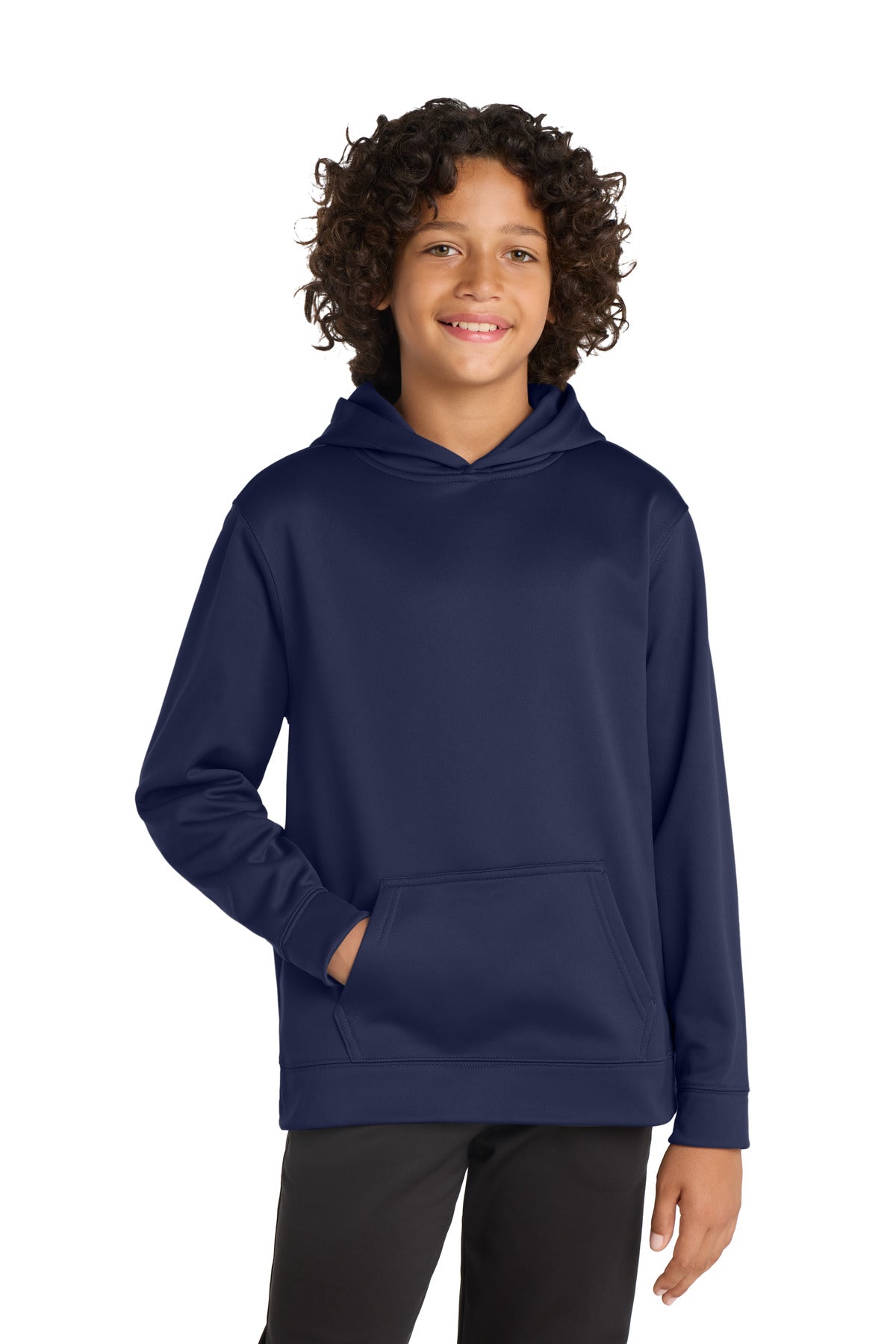 Sport-Tek Youth Sport-Wick Fleece Hooded Pullover YST244 Navy