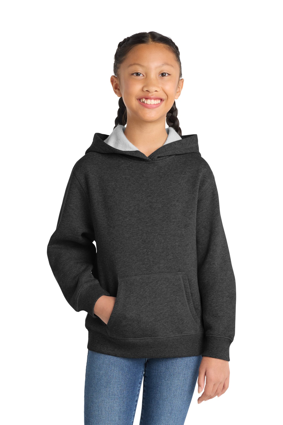 Sport-Tek Youth Pullover Hooded Sweatshirt YST254 Graphite Heather