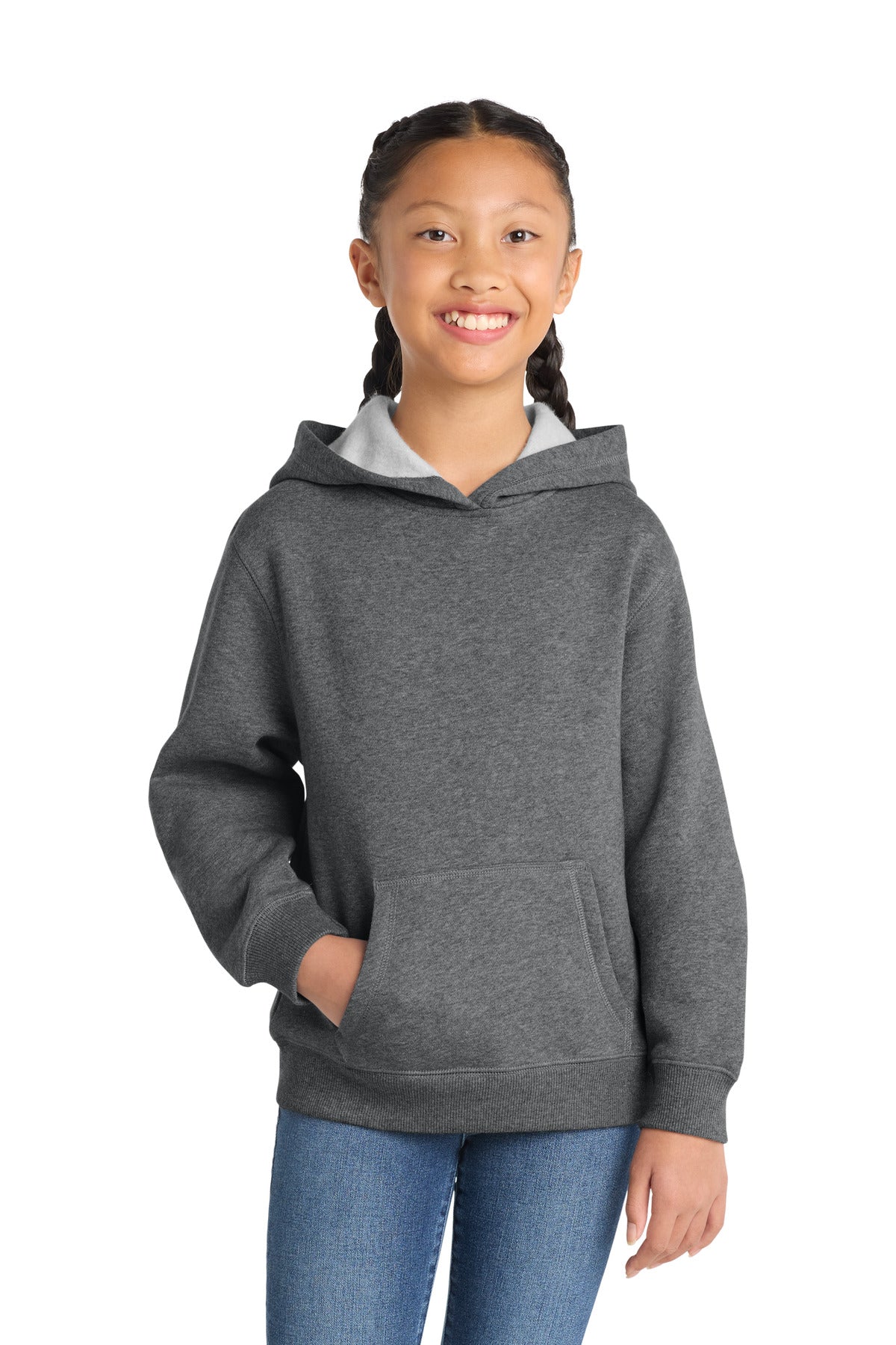 Sport-Tek Youth Pullover Hooded Sweatshirt YST254 Vintage Heather