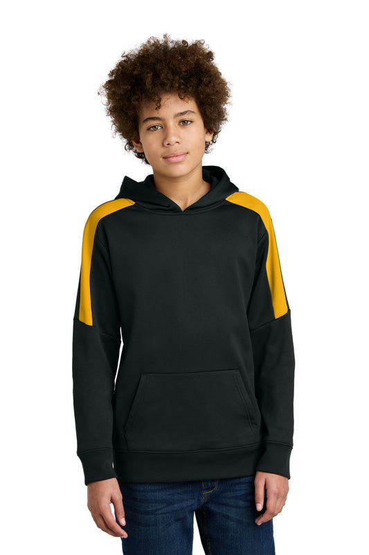 Sport-Tek Youth Sport-Wick Fleece United Pullover Hoodie YST255 Black/ Gold