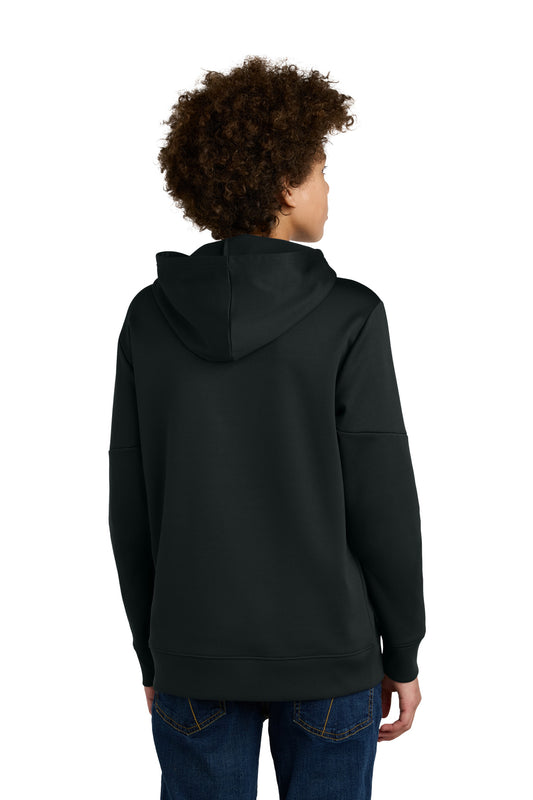 Sport-Tek Youth Sport-Wick Fleece United Pullover Hoodie YST255 Black/ White