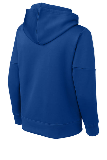 Sport-Tek Youth Sport-Wick Fleece United Pullover Hoodie YST255 True Royal/ White