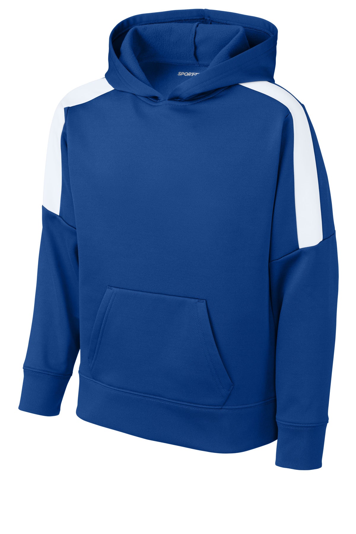 Sport-Tek Youth Sport-Wick Fleece United Pullover Hoodie YST255 True Royal/ White