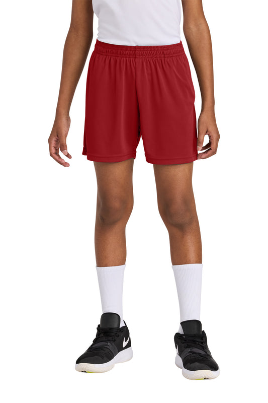 Sport-Tek Youth PosiCharge Competitor 5 Pocketed Short YST349P Deep Red