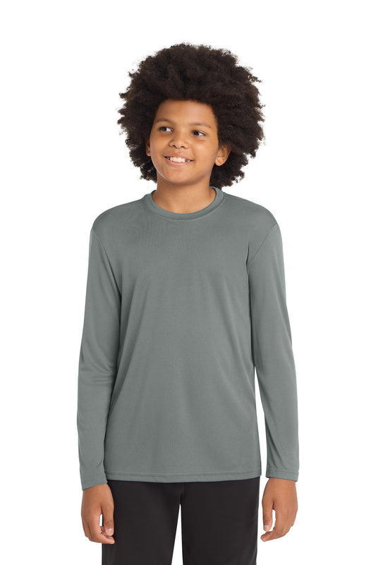 Sport-Tek Youth Long Sleeve PosiCharge Competitor Tee YST350LS Grey Concrete