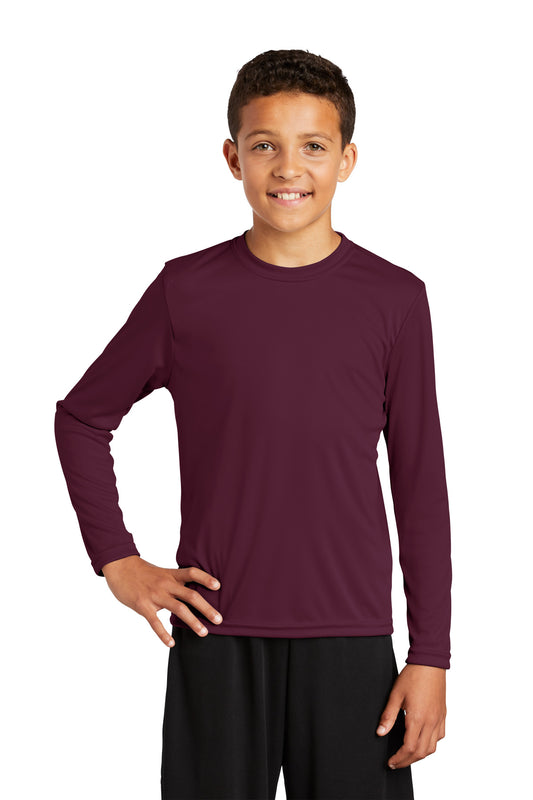 Sport-Tek Youth Long Sleeve PosiCharge Competitor Tee. YST350LS Maroon