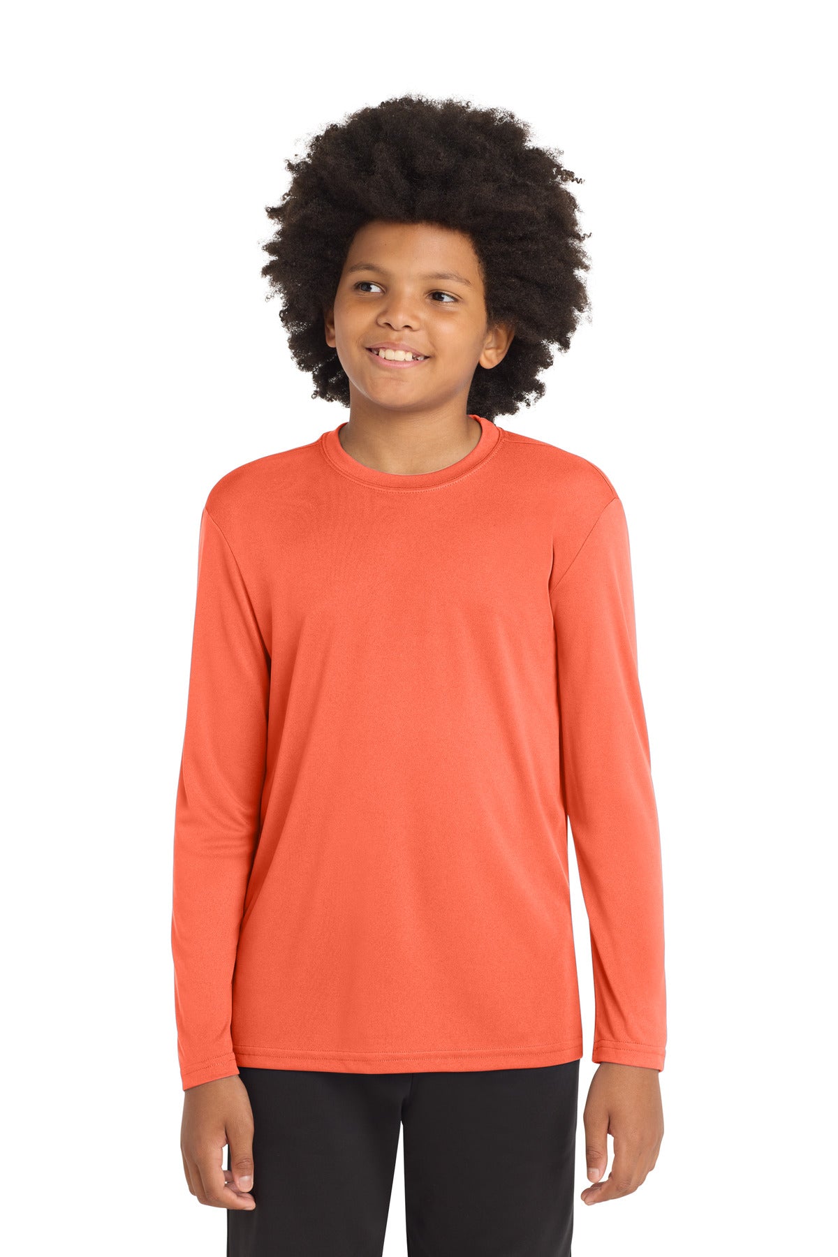 Sport-Tek Youth Long Sleeve PosiCharge Competitor Tee YST350LS Neon Orange