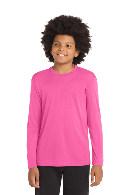 Sport-Tek Youth Long Sleeve PosiCharge Competitor Tee YST350LS Neon Pink