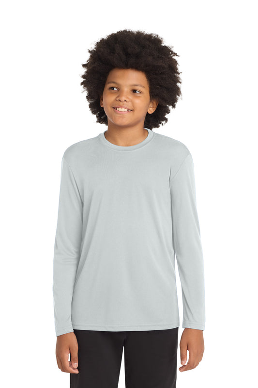 Sport-Tek Youth Long Sleeve PosiCharge Competitor Tee YST350LS Silver