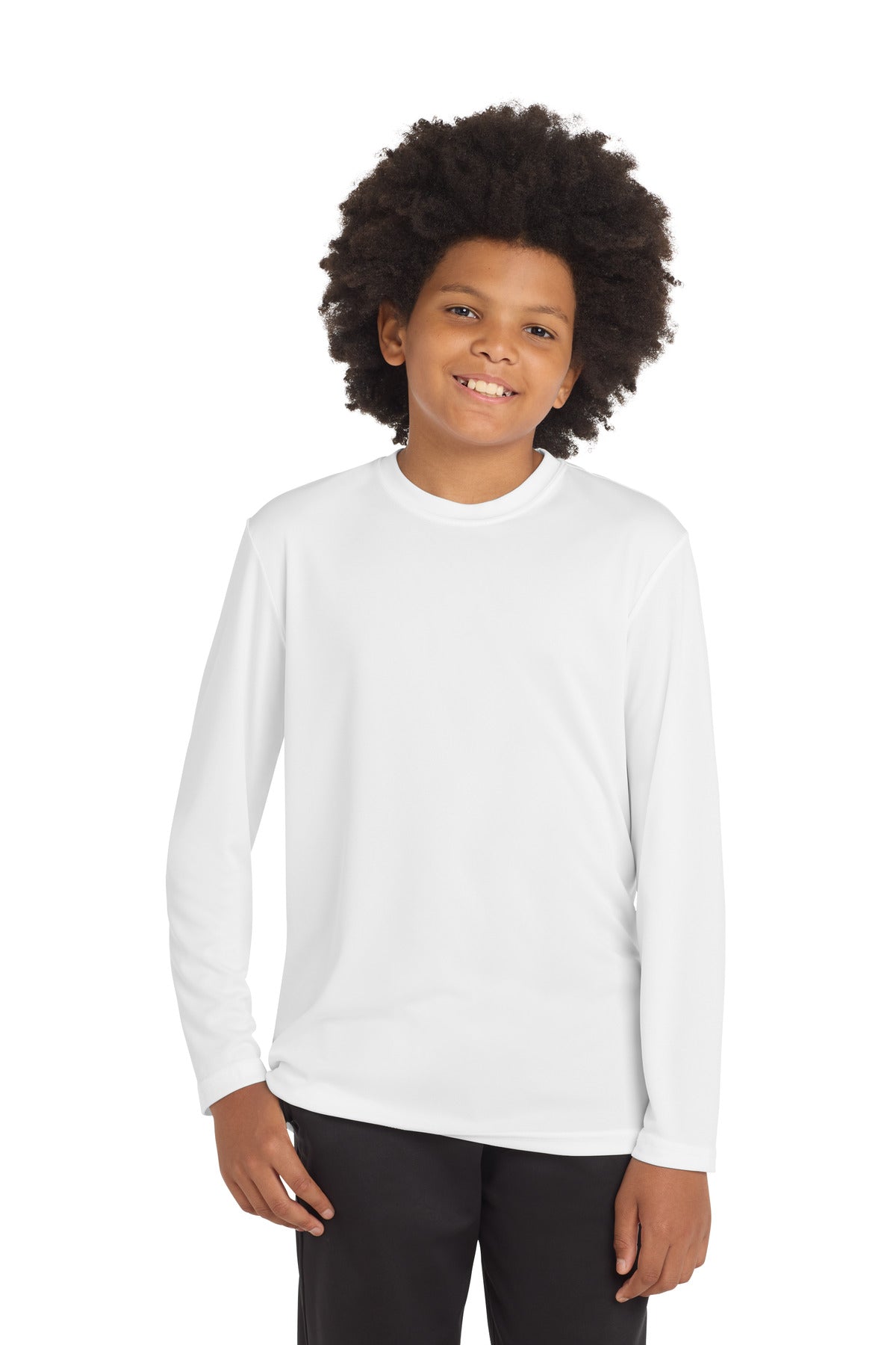 Sport-Tek Youth Long Sleeve PosiCharge Competitor Tee YST350LS White