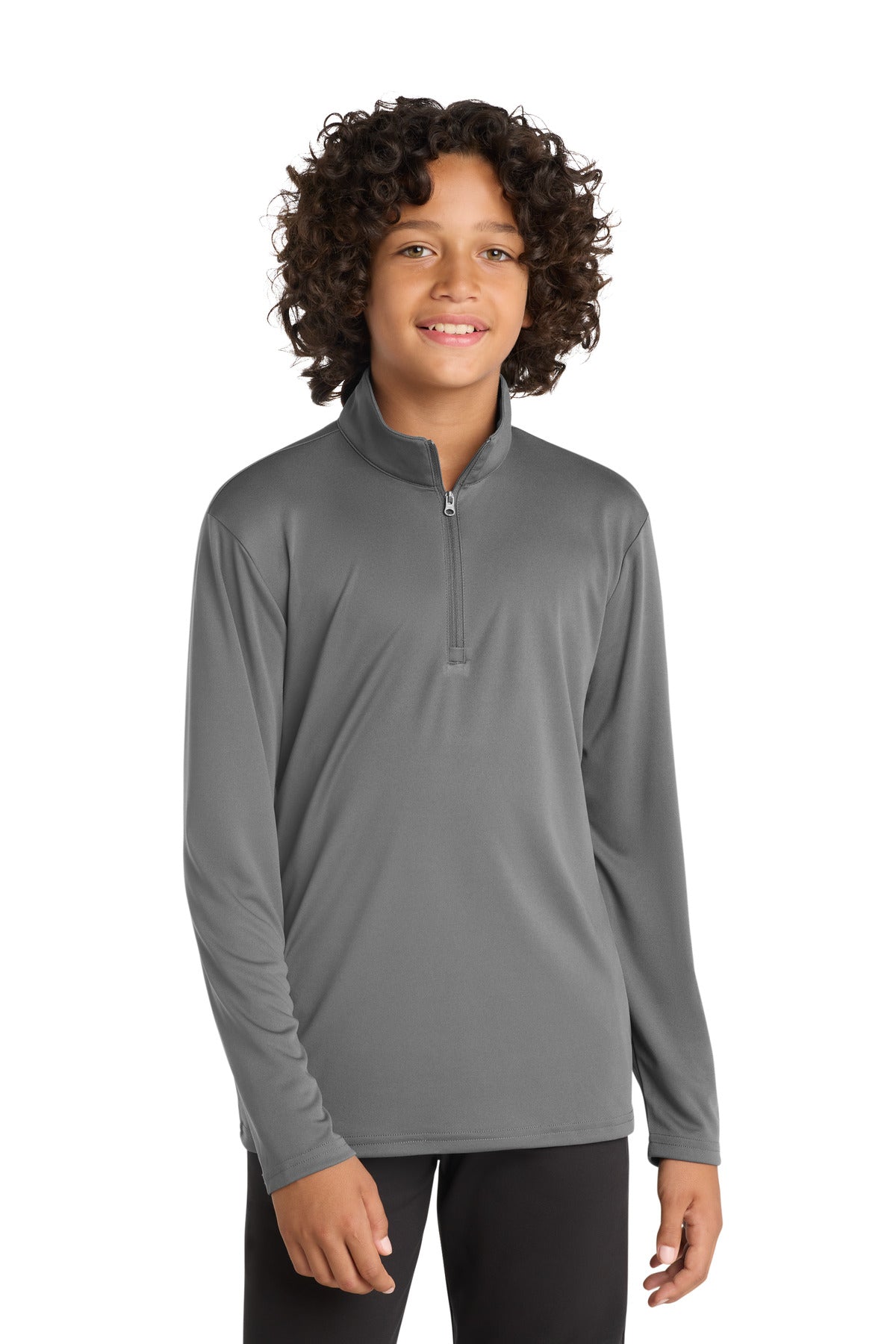 Sport-Tek Youth PosiCharge Competitor 1/4-Zip Pullover YST357 Grey Concrete