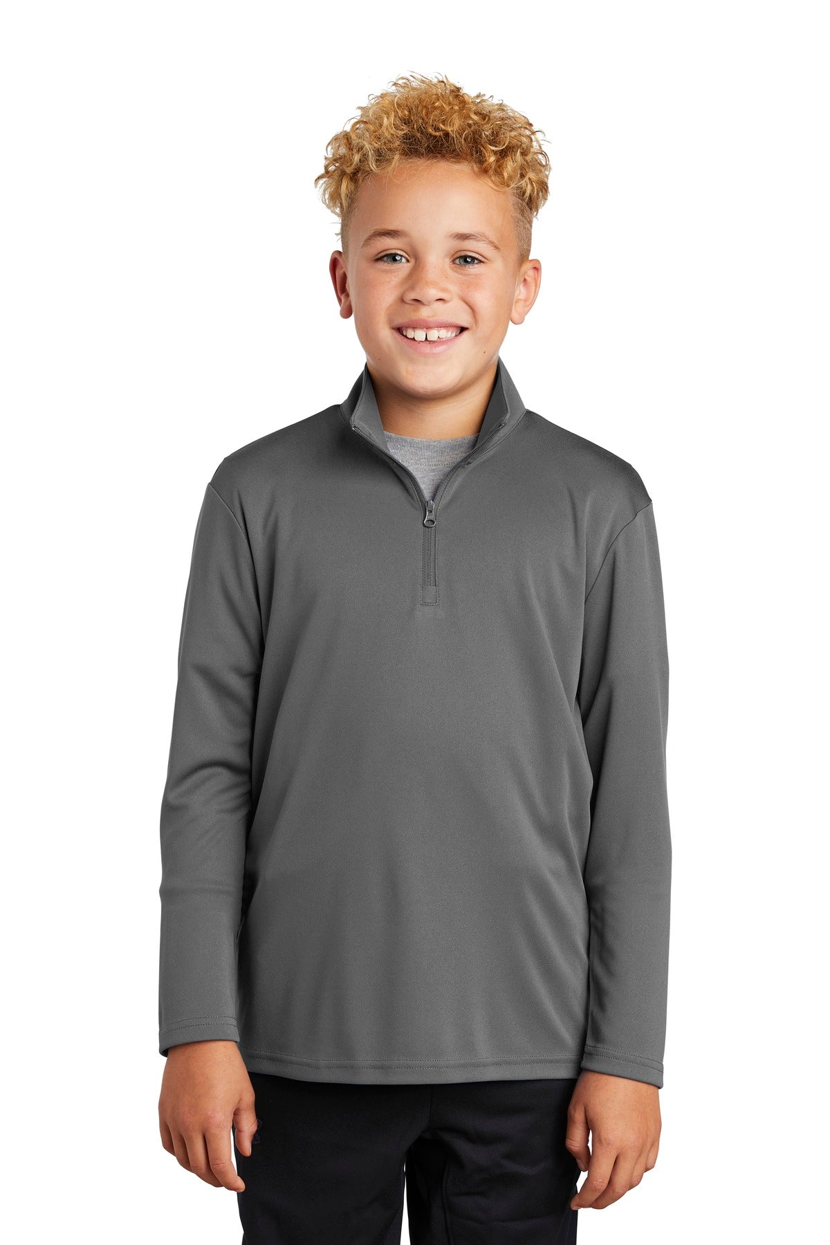 Sport-Tek  Youth PosiCharge  Competitor  1/4-Zip Pullover. YST357 Grey Concrete
