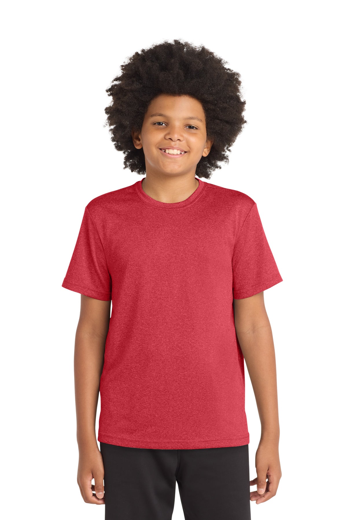 Sport-Tek Youth Heather Contender Tee YST360 Scarlet Heather