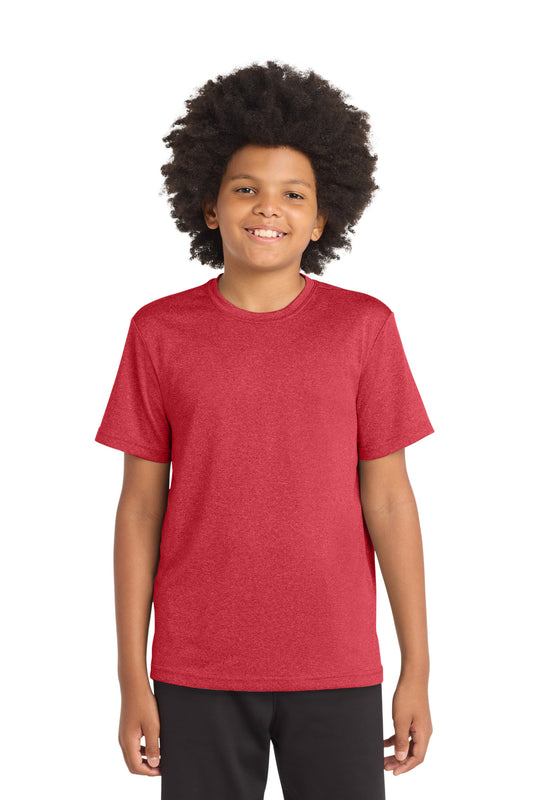 Sport-Tek Youth Heather Contender Tee YST360 Scarlet Heather