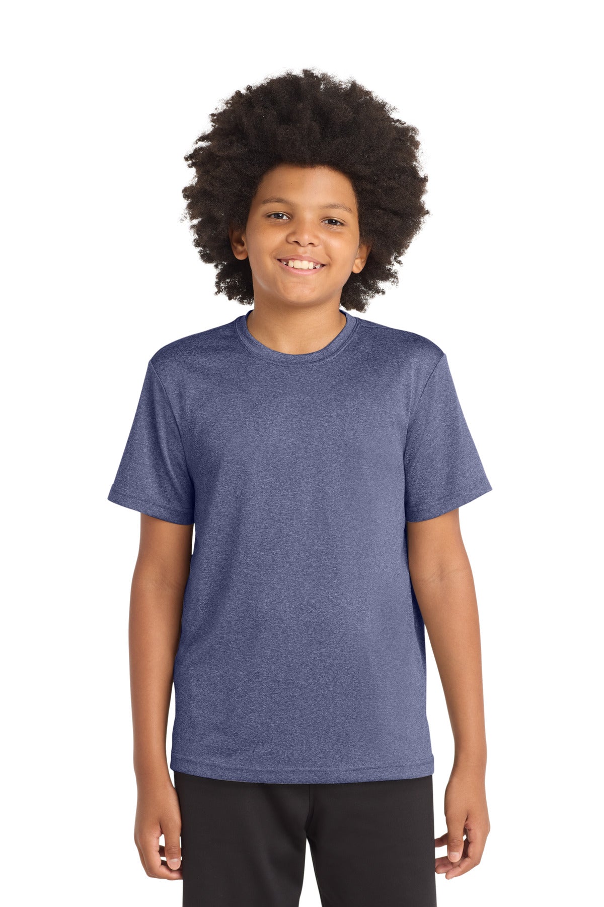 Sport-Tek Youth Heather Contender Tee YST360 True Navy Heather