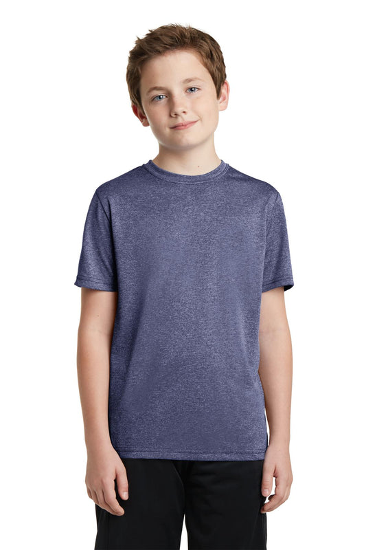 Sport-Tek Youth Heather Contender Tee. YST360 True Navy Heather