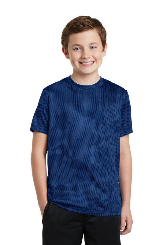 Sport-Tek Youth CamoHex Tee. YST370 True Royal