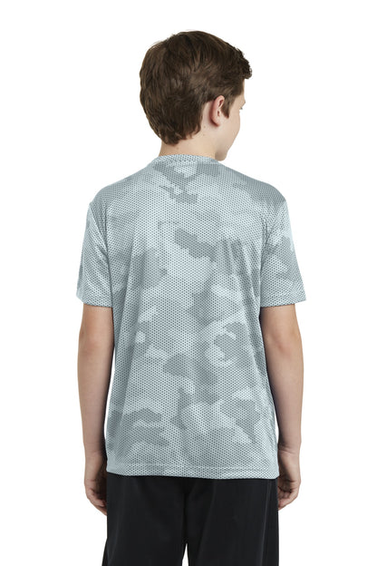 Sport-Tek Youth CamoHex Tee. YST370 White