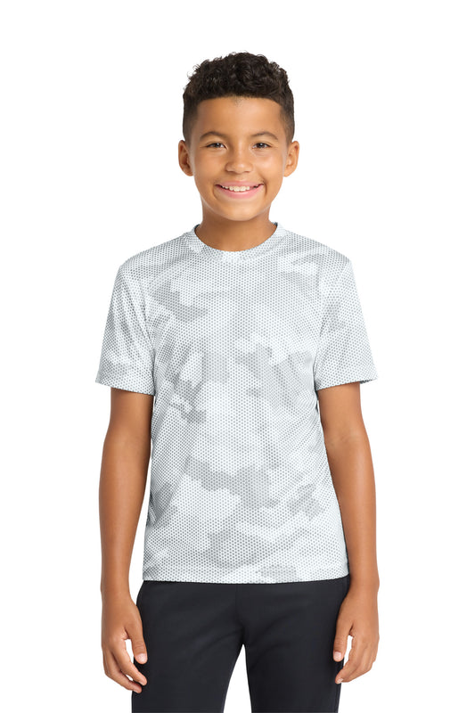 Sport-Tek Youth CamoHex Tee YST370 White