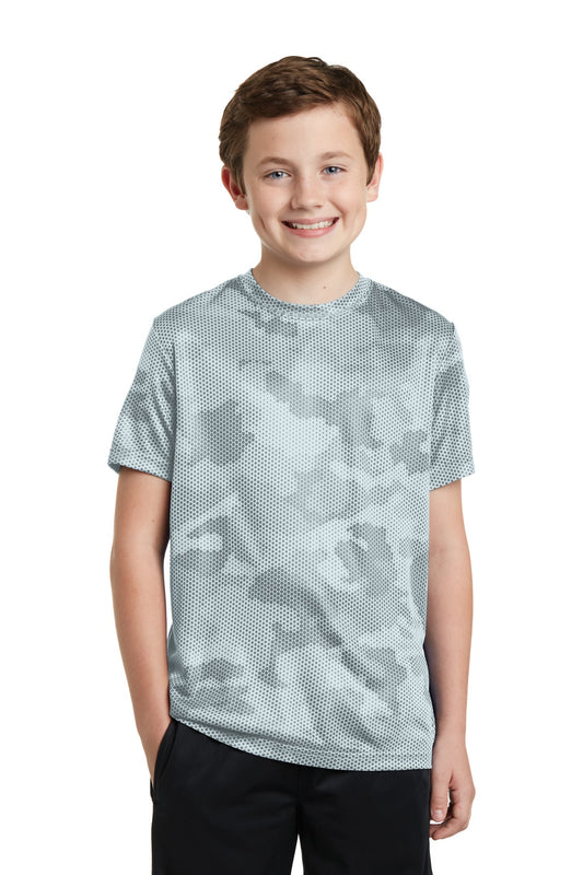 Sport-Tek Youth CamoHex Tee. YST370 White