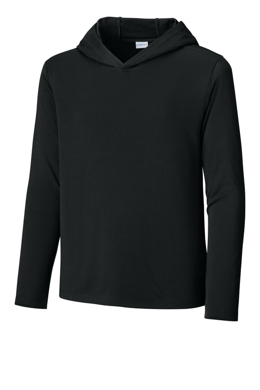 Sport-Tek Youth Posi-UV Pro Long Sleeve Hoodie YST420LSH Black
