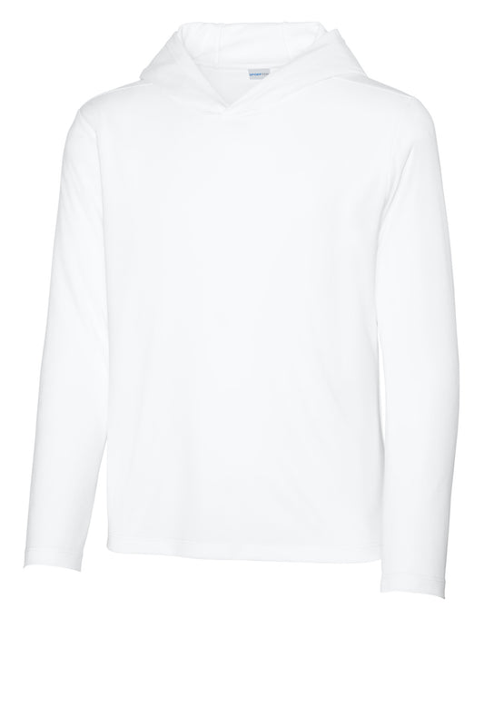 Sport-Tek Youth Posi-UV Pro Long Sleeve Hoodie YST420LSH White