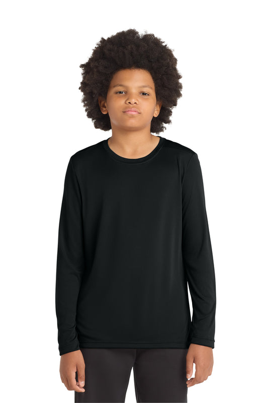 Sport-Tek Youth Posi-UV Pro Long Sleeve Tee YST420LS Black