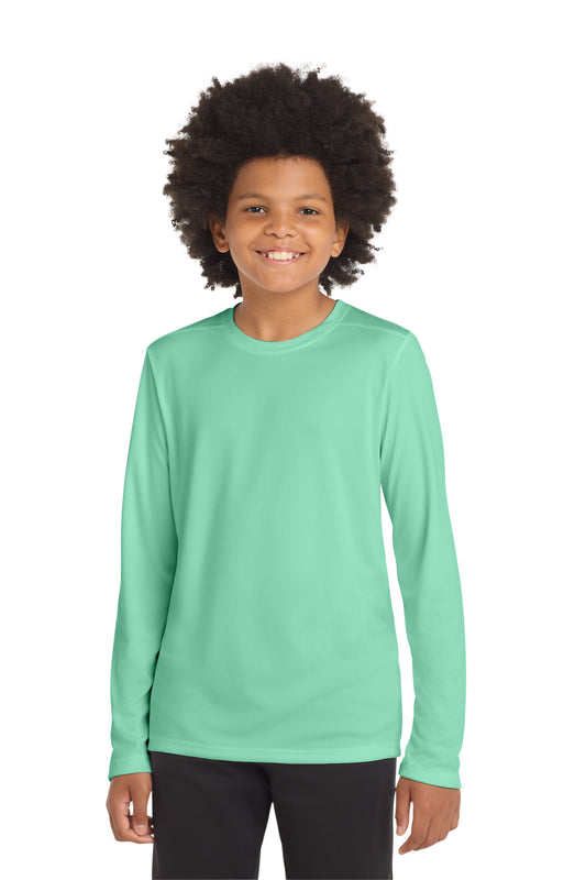 Sport-Tek Youth Posi-UV Pro Long Sleeve Tee YST420LS Bright Seafoam