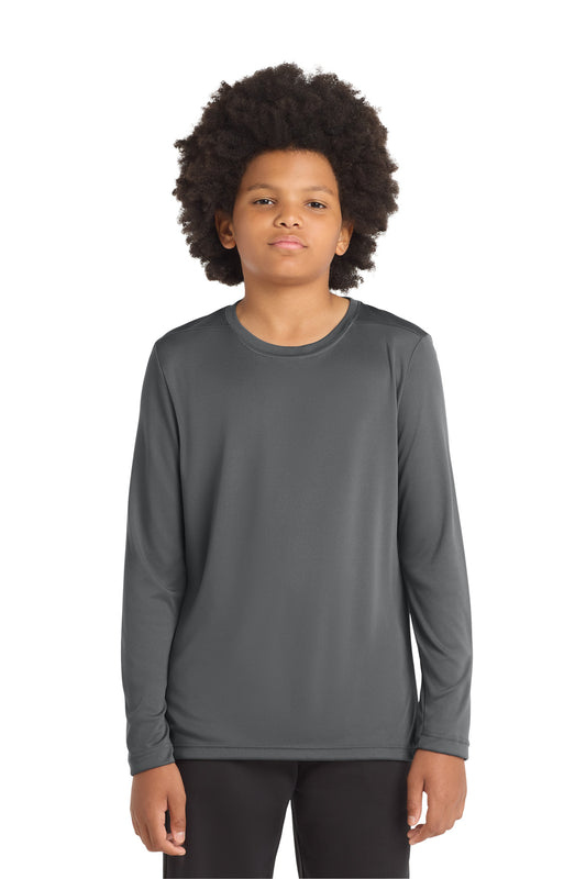 Sport-Tek Youth Posi-UV Pro Long Sleeve Tee YST420LS Dark Smoke Grey
