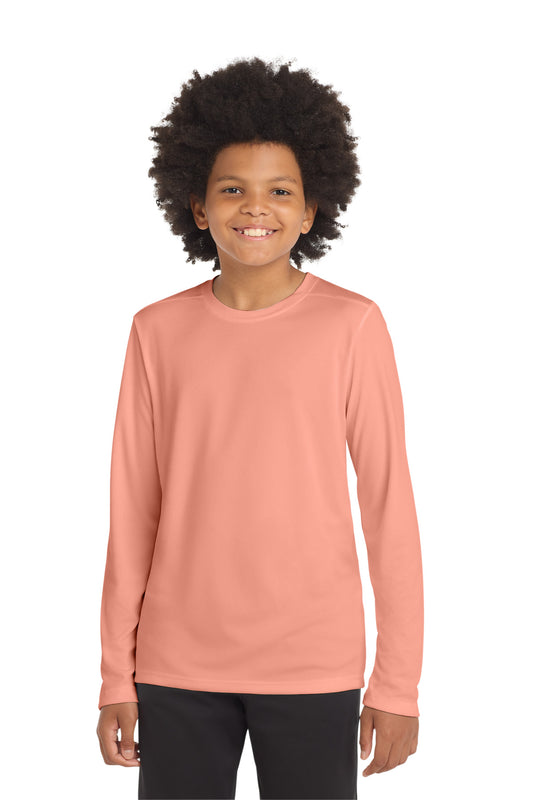 Sport-Tek Youth Posi-UV Pro Long Sleeve Tee YST420LS Soft Coral