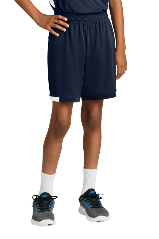 Sport-Tek Youth Club 5 Short YST4420 True Navy/ White