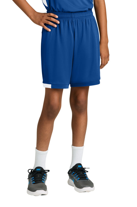 Sport-Tek Youth Club 5 Short YST4420 True Royal/ White